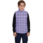 Purple Plaid Tartan 2 Kid s Button Up Puffer Vest