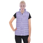 Purple Plaid Tartan 2 Women s Button Up Vest