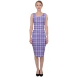 Purple Plaid Tartan 2 Sleeveless Pencil Dress