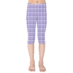 Purple Plaid Tartan 2 Kids  Capri Leggings 