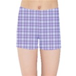 Purple Plaid Tartan 2 Kids  Sports Shorts