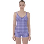 Purple Plaid Tartan 2 Tie Front Two Piece Tankini