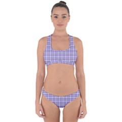 Purple Plaid Tartan 2 Cross Back Hipster Bikini Set from ArtsNow.com