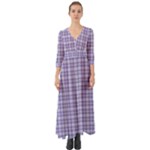 Purple Plaid Tartan 2 Button Up Boho Maxi Dress