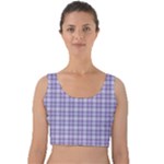 Purple Plaid Tartan 2 Velvet Crop Top