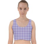 Purple Plaid Tartan 2 Velvet Racer Back Crop Top