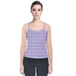 Purple Plaid Tartan 2 Velvet Spaghetti Strap Top