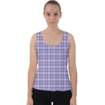 Purple Plaid Tartan 2 Velvet Tank Top