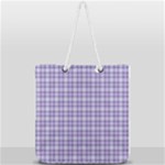 Purple Plaid Tartan 2 Full Print Rope Handle Tote (Large)