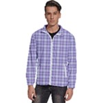 Purple Plaid Tartan 2 Men s High Neck Windbreaker