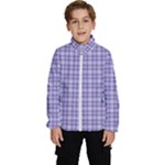 Purple Plaid Tartan 2 Kids  High Neck Windbreaker