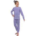 Purple Plaid Tartan 2 Kids  Long Sleeve Set 