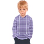 Purple Plaid Tartan 2 Kids  Overhead Hoodie