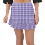 Purple Plaid Tartan 2 Fishtail Mini Chiffon Skirt