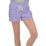 Purple Plaid Tartan 2 Women s Velour Lounge Shorts