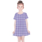 Purple Plaid Tartan 2 Kids  Simple Cotton Dress