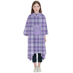 Purple Plaid Tartan 2 Kids  Hooded Rain Ponchos from ArtsNow.com