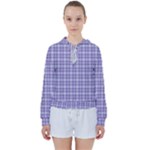 Purple Plaid Tartan 2 Women s Tie Up Sweat