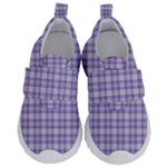 Purple Plaid Tartan 2 Kids  Velcro No Lace Shoes