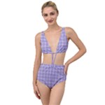 Purple Plaid Tartan 2 Tied Up Two Piece Swimsuit