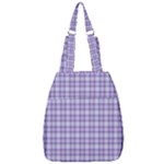 Purple Plaid Tartan 2 Center Zip Backpack