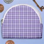 Purple Plaid Tartan 2 Horseshoe Style Canvas Pouch