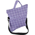 Purple Plaid Tartan 2 Fold Over Handle Tote Bag