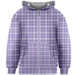 Purple Plaid Tartan 2 Kids  Zipper Hoodie Without Drawstring