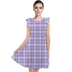 Purple Plaid Tartan 2 Tie Up Tunic Dress