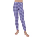 Purple Plaid Tartan 2 Kids  Lightweight Velour Leggings