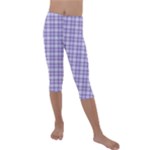 Purple Plaid Tartan 2 Kids  Lightweight Velour Capri Leggings 