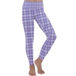 Purple Plaid Tartan 2 Kids  Lightweight Velour Classic Yoga Leggings