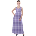 Purple Plaid Tartan 2 Empire Waist Velour Maxi Dress