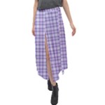 Purple Plaid Tartan 2 Velour Split Maxi Skirt