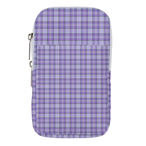 Purple Plaid Tartan 2 Waist Pouch (Small) from ArtsNow.com