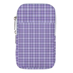 Purple Plaid Tartan 2 Waist Pouch (Small) from ArtsNow.com