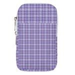 Purple Plaid Tartan 2 Waist Pouch (Small)