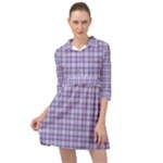 Purple Plaid Tartan 2 Mini Skater Shirt Dress