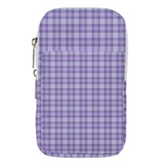 Purple Plaid Tartan 2 Waist Pouch (Large) from ArtsNow.com