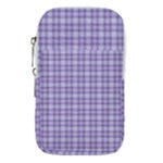 Purple Plaid Tartan 2 Waist Pouch (Large)