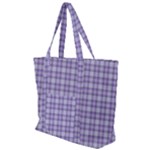 Purple Plaid Tartan 2 Zip Up Canvas Bag