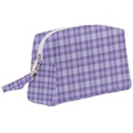 Purple Plaid Tartan 2 Wristlet Pouch Bag (Large)