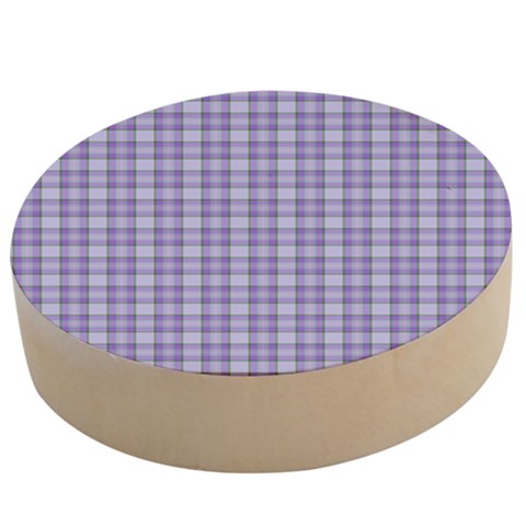 Purple Plaid Tartan 2 Wooden Bottle Opener (Round) from ArtsNow.com