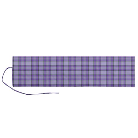 Purple Plaid Tartan 2 Roll Up Canvas Pencil Holder (L) from ArtsNow.com