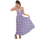 Purple Plaid Tartan 2 Backless Maxi Beach Dress