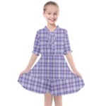 Purple Plaid Tartan 2 Kids  All Frills Chiffon Dress