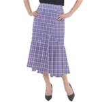 Purple Plaid Tartan 2 Midi Mermaid Skirt