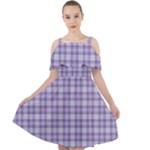 Purple Plaid Tartan 2 Cut Out Shoulders Dress