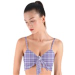 Purple Plaid Tartan 2 Woven Tie Front Bralet