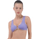 Purple Plaid Tartan 2 Ring Detail Bikini Top